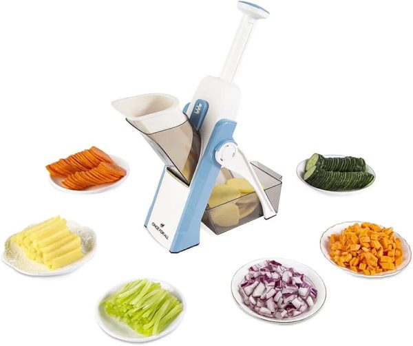 5-in-1 Mandoline Vegetable Slicer & Food Chopper โ Quick Fruit Dicer & Cutter โ High Quality Kitchen Tool(Imported Quality)