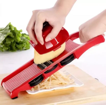 10-in-1 Mandoline Slicer & Vegetable Cutter – Stainless Steel Blade Manual Grater, Dicer, Peeler for Potato, Carrot & Cheese