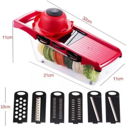 10-in-1 Mandoline Slicer & Vegetable Cutter – Stainless Steel Blade Manual Grater, Dicer, Peeler for Potato, Carrot & Cheese