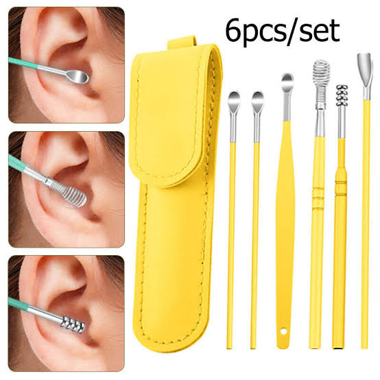 6-Piece Ear Wax Removal Kit | Ear Picks & Spring Cleaner Tools (PCK OF TWO)