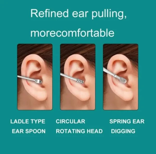 6-Piece Ear Wax Removal Kit | Ear Picks & Spring Cleaner Tools (PCK OF TWO)