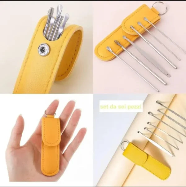 6-Piece Ear Wax Removal Kit | Ear Picks & Spring Cleaner Tools (PCK OF TWO)