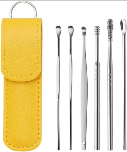 6-Piece Ear Wax Removal Kit | Ear Picks & Spring Cleaner Tools (PCK OF TWO)