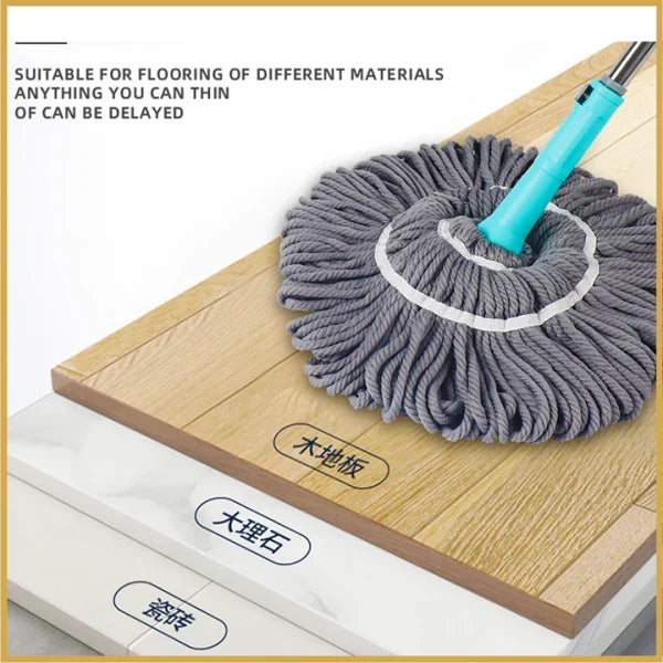 Extendable 360° Twist Mop | 2-in-1 Self-Twisting Floor & Wall Cleaner