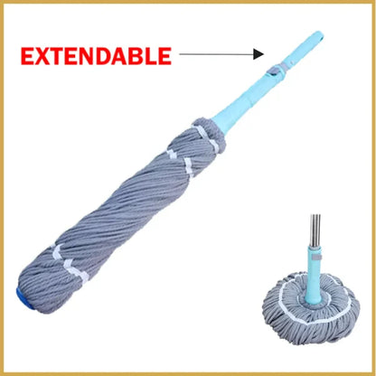 Extendable 360° Twist Mop | 2-in-1 Self-Twisting Floor & Wall Cleaner