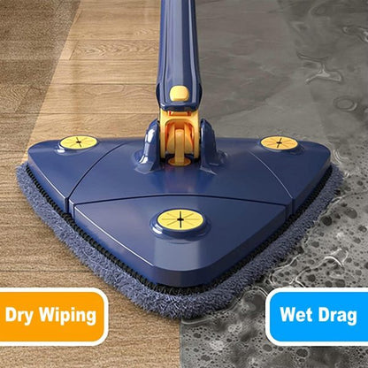 Extended 360° Triangle Mop | Twist Squeeze Mop for Floor, Window, and Ceiling Cleaning