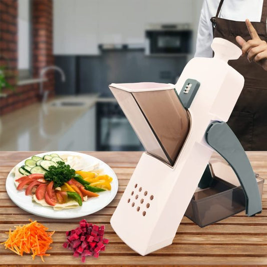 5-in-1 Mandoline Vegetable Slicer & Food Chopper – Quick Fruit Dicer & Cutter – High Quality Kitchen Tool(Imported Quality)