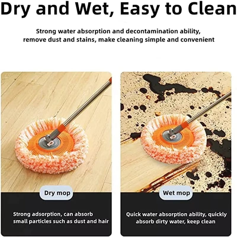 360° Spin Mop with Extendable Handle – Multi-Use Microfiber Cleaner