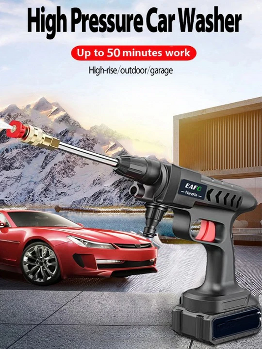 Portable Cordless High Pressure Washer Gun – Rechargeable Car & Home Cleaner.