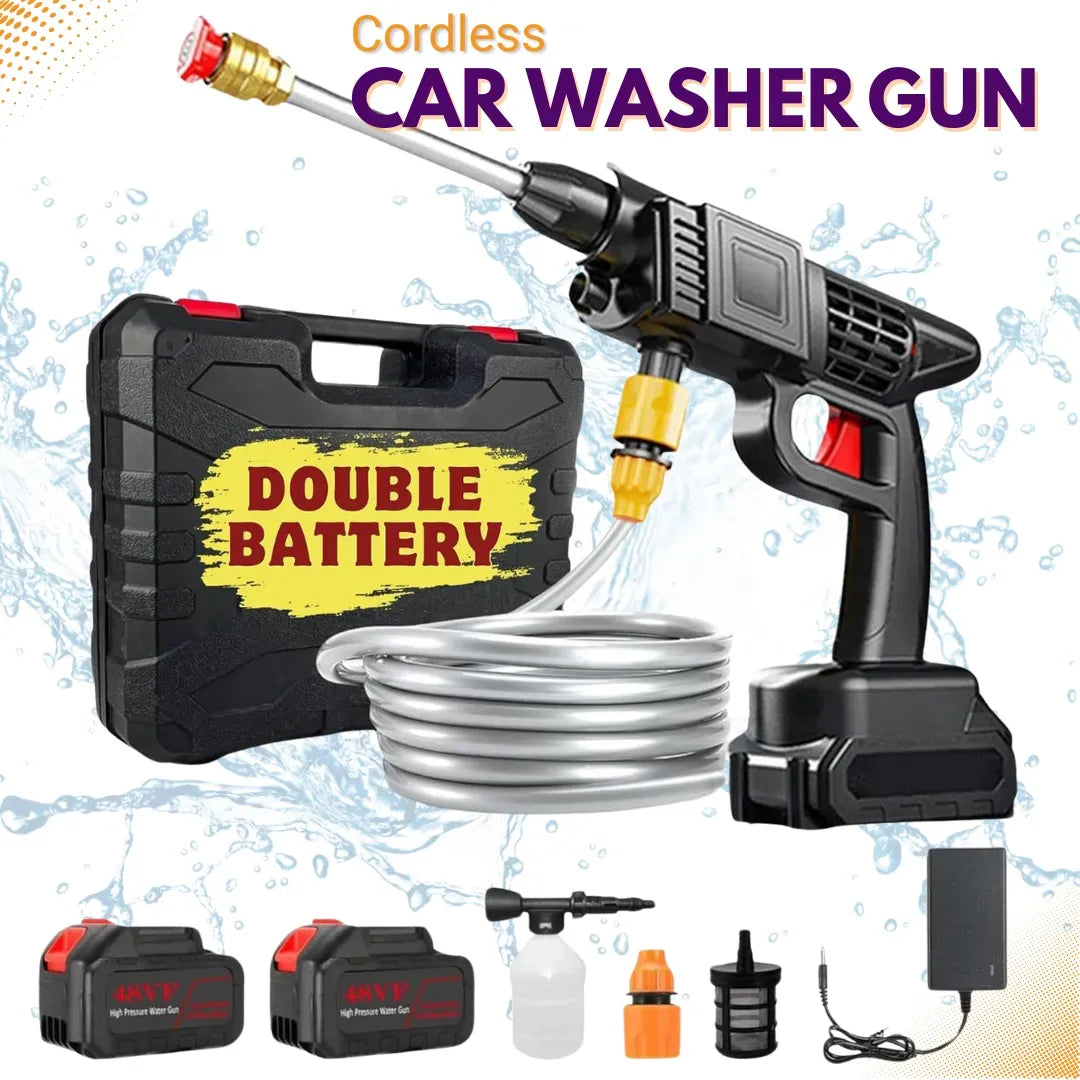 Portable Cordless High Pressure Washer Gun – Rechargeable Car & Home Cleaner.