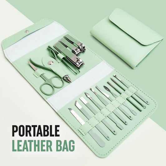 16-piece manicure pedicure set with case