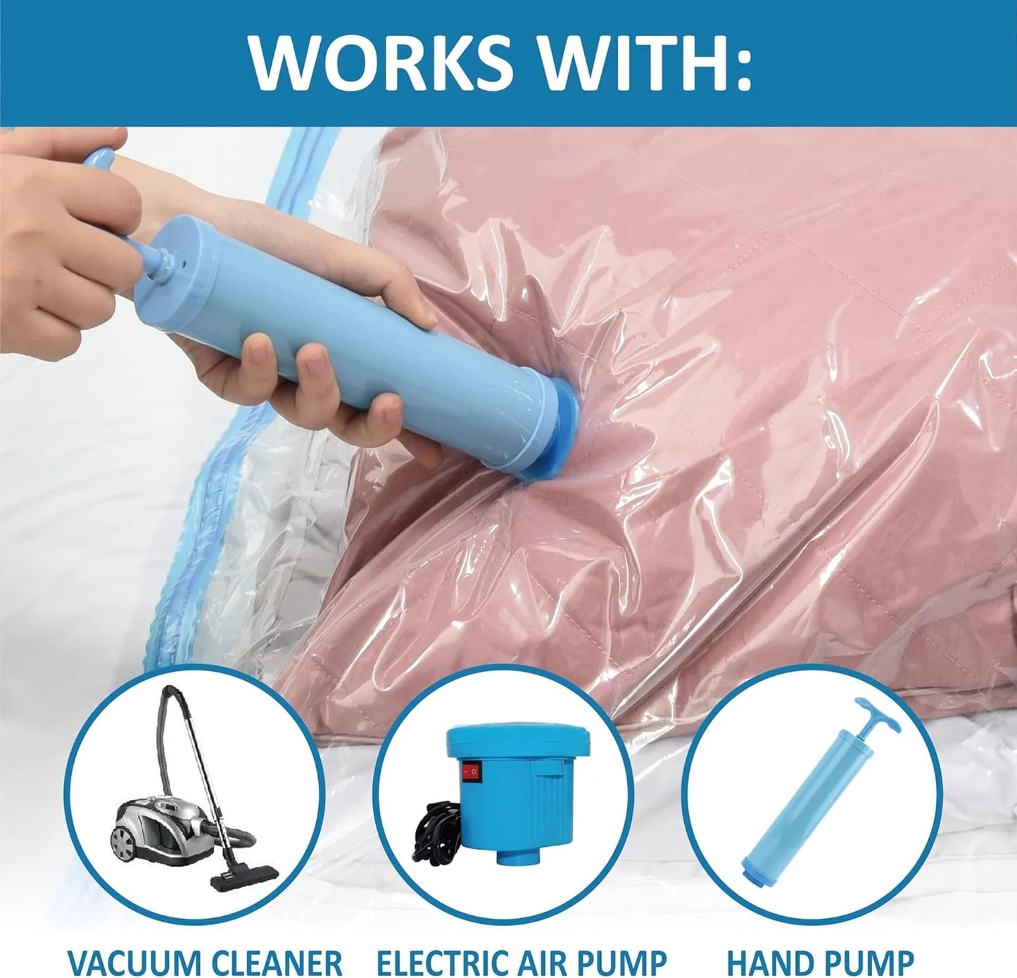Vacuum Storage Bags with Hand Pump – Save Space & Protect Clothes