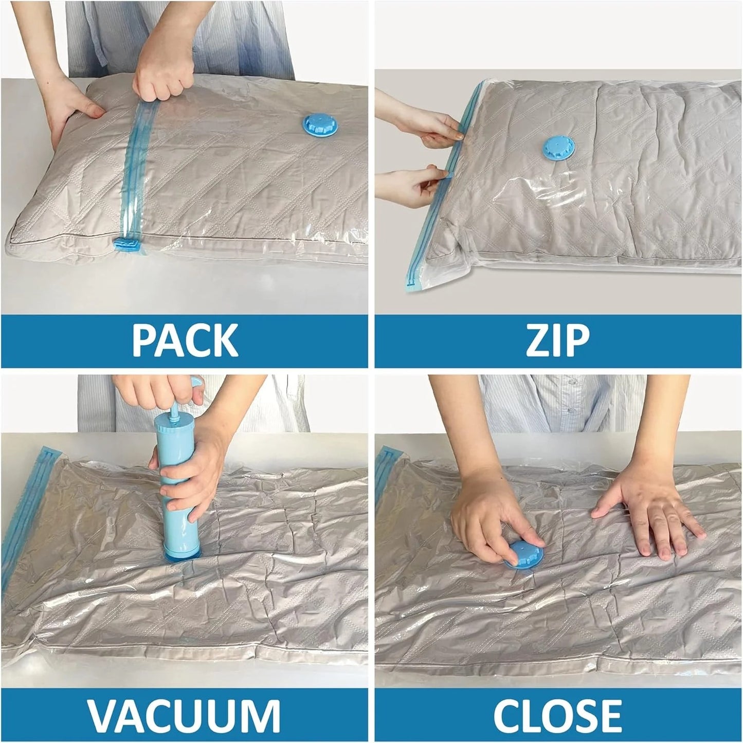 Vacuum Storage Bags with Hand Pump – Save Space & Protect Clothes