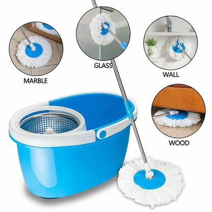 Easy Spin Mop Set | 360° Microfiber Mop with Steel Bucket