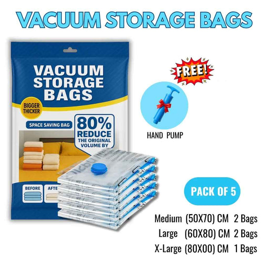 Vacuum Storage Bags with Hand Pump – Save Space & Protect Clothes