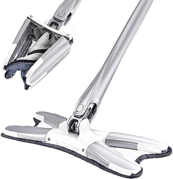 X-Type Hand-Free Squeeze Mop | Microfiber Flat Mop for Easy Cleaning